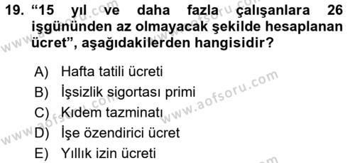 Ön Muhasebe Yazılımları Ve Kullanımı Dersi 2018 - 2019 Yılı Yaz Okulu Sınavı 19. Soru