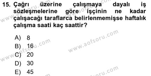 Ön Muhasebe Yazılımları Ve Kullanımı Dersi 2020 - 2021 Yılı Yaz Okulu Sınavı 15. Soru