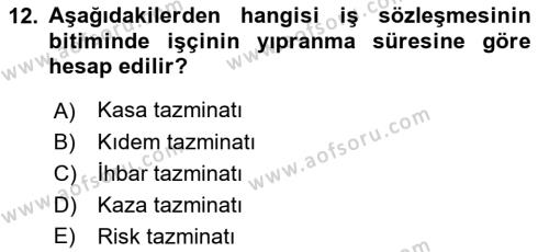 Ön Muhasebe Yazılımları Ve Kullanımı Dersi 2021 - 2022 Yılı Yaz Okulu Sınavı 12. Soru