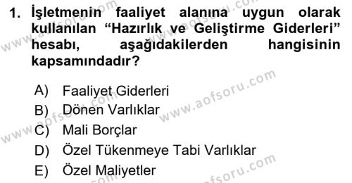 Genel Muhasebe 2 Dersi 2023 - 2024 Yılı (Vize) Ara Sınavı 1. Soru