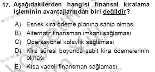 Dış Ticaret İşlemlerinin Muhasebeleştirilmesi Dersi 2016 - 2017 Yılı 3 Ders Sınavı 17. Soru