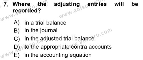 Accounting 1 Dersi 2018 - 2019 Yılı (Vize) Ara Sınavı 7. Soru