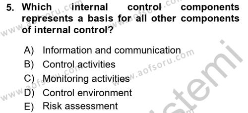 Accounting 1 Dersi 2018 - 2019 Yılı Yaz Okulu Sınavı 5. Soru