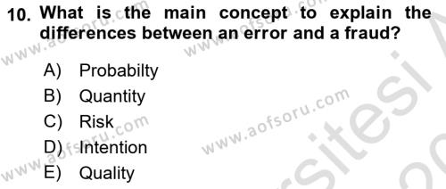 Accounting 1 Dersi 2019 - 2020 Yılı (Final) Dönem Sonu Sınavı 10. Soru