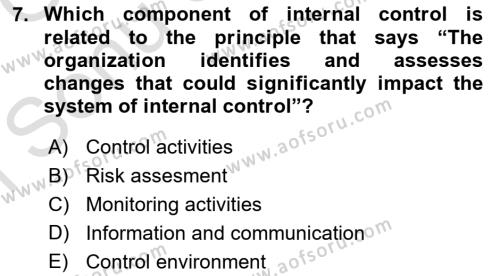 Accounting 1 Dersi 2019 - 2020 Yılı (Final) Dönem Sonu Sınavı 7. Soru