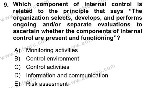 Accounting 1 Dersi 2021 - 2022 Yılı Yaz Okulu Sınavı 9. Soru