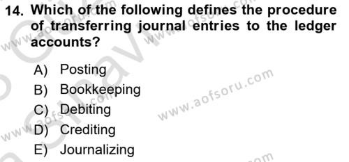 Accounting 1 Dersi 2022 - 2023 Yılı (Vize) Ara Sınavı 14. Soru