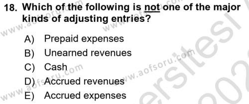 Accounting 1 Dersi 2022 - 2023 Yılı (Vize) Ara Sınavı 18. Soru