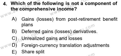 Accounting 2 Dersi 2018 - 2019 Yılı Yaz Okulu Sınavı 4. Soru