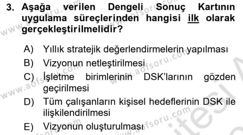 Havacılık İşletmelerinde Muhasebe Uygulamaları Dersi 2020 - 2021 Yılı Yaz Okulu Sınavı 3. Soru