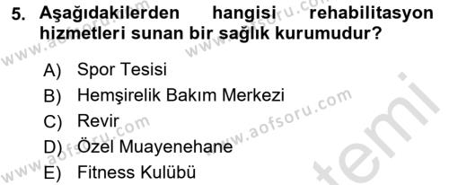 Sağlık Kurumlarında Maliyet Muhasebesi Dersi 2020 - 2021 Yılı Tek Ders Sınavı 5. Soru