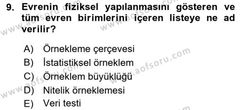 Muhasebe Denetimi Dersi 2022 - 2023 Yılı Yaz Okulu Sınavı 9. Soru