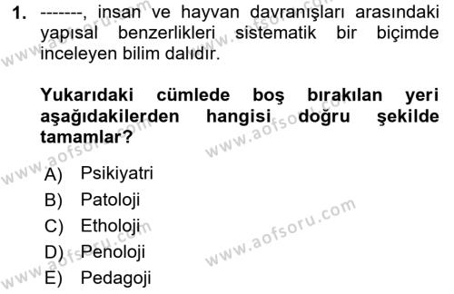 Kriminoloji Dersi 2022 - 2023 Yılı (Vize) Ara Sınavı 1. Soru