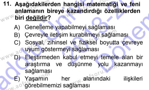 Okulöncesinde Drama Dersi 2013 - 2014 Yılı (Final) Dönem Sonu Sınavı 11. Soru