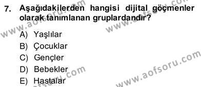 Okulöncesi Dönemde Değerler Eğitimi Dersi 2013 - 2014 Yılı (Vize) Ara Sınavı 7. Soru