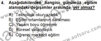 Okulöncesi Dönemde Değerler Eğitimi Dersi 2013 - 2014 Yılı Tek Ders Sınavı 4. Soru