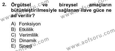 Türk Eğitim Sistemi Ve Okul Yönetimi Dersi 2012 - 2013 Yılı (Vize) Ara Sınavı 2. Soru