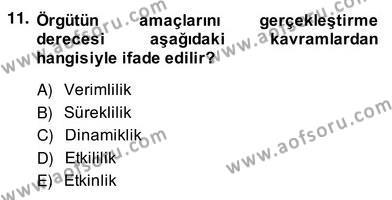 Türk Eğitim Sistemi Ve Okul Yönetimi Dersi 2013 - 2014 Yılı (Vize) Ara Sınavı 11. Soru