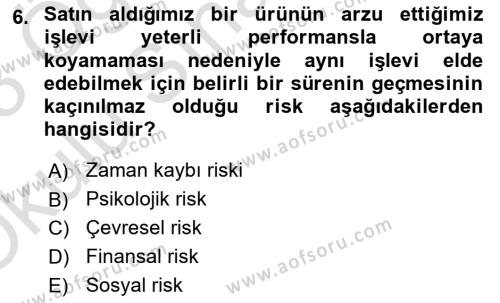 E-Perakendecilik Dersi 2022 - 2023 Yılı Yaz Okulu Sınavı 6. Soru