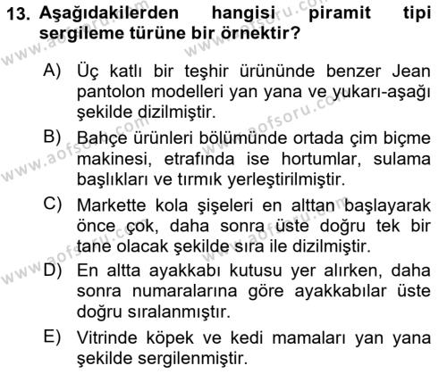 Mağaza Atmosferi Dersi 2018 - 2019 Yılı (Vize) Ara Sınavı 13. Soru