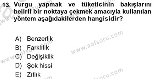 Mağaza Atmosferi Dersi 2019 - 2020 Yılı (Vize) Ara Sınavı 13. Soru