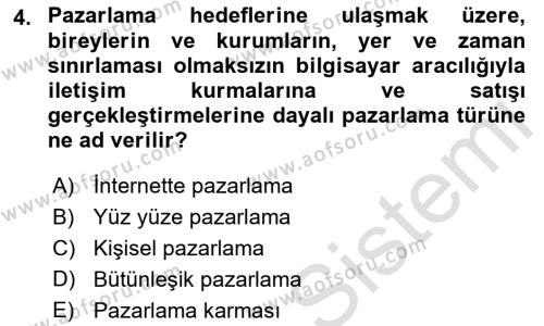 Mağaza Atmosferi Dersi 2019 - 2020 Yılı (Vize) Ara Sınavı 4. Soru