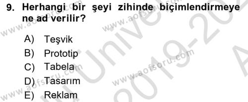 Mağaza Atmosferi Dersi 2019 - 2020 Yılı (Vize) Ara Sınavı 9. Soru