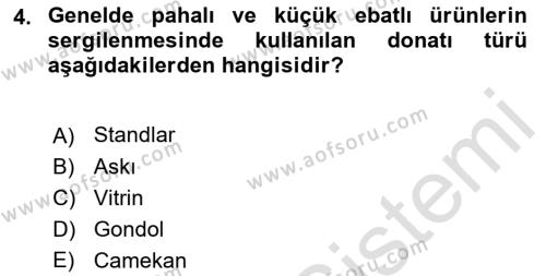 Mağaza Atmosferi Dersi 2019 - 2020 Yılı (Final) Dönem Sonu Sınavı 4. Soru