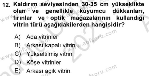 Mağaza Atmosferi Dersi 2021 - 2022 Yılı (Vize) Ara Sınavı 12. Soru