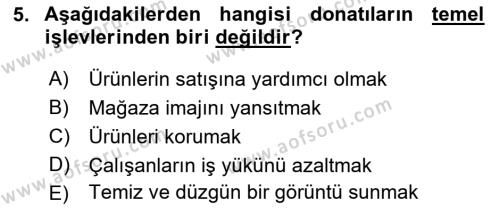 Mağaza Atmosferi Dersi 2021 - 2022 Yılı (Vize) Ara Sınavı 5. Soru