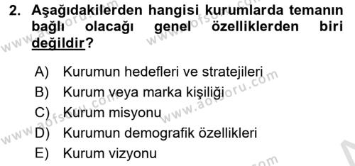 Mağaza Atmosferi Dersi 2021 - 2022 Yılı (Final) Dönem Sonu Sınavı 2. Soru