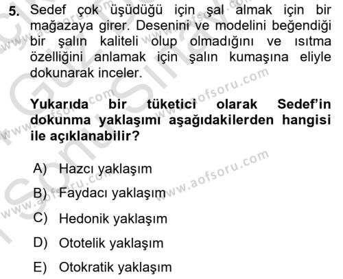 Mağaza Atmosferi Dersi 2023 - 2024 Yılı (Final) Dönem Sonu Sınavı 5. Soru