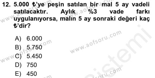 Perakende Yönetimi Dersi 2018 - 2019 Yılı (Final) Dönem Sonu Sınavı 12. Soru