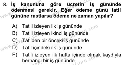 Perakende Yönetimi Dersi 2018 - 2019 Yılı (Final) Dönem Sonu Sınavı 8. Soru