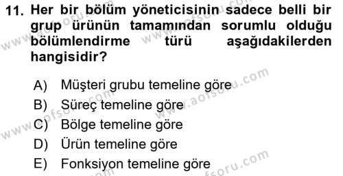 Perakende Yönetimi Dersi 2019 - 2020 Yılı (Vize) Ara Sınavı 11. Soru