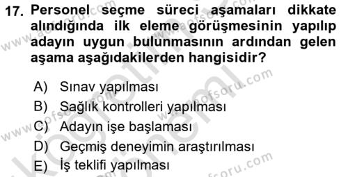 Perakende Yönetimi Dersi 2019 - 2020 Yılı (Vize) Ara Sınavı 17. Soru