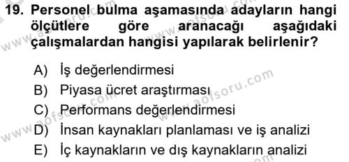 Perakende Yönetimi Dersi 2019 - 2020 Yılı (Vize) Ara Sınavı 19. Soru