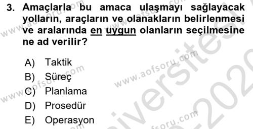 Perakende Yönetimi Dersi 2019 - 2020 Yılı (Vize) Ara Sınavı 3. Soru