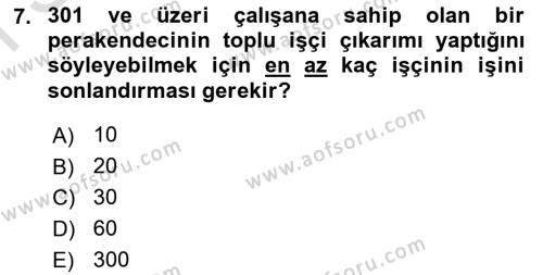 Perakende Yönetimi Dersi 2019 - 2020 Yılı (Final) Dönem Sonu Sınavı 7. Soru