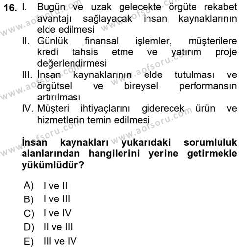 Perakende Yönetimi Dersi 2021 - 2022 Yılı (Vize) Ara Sınavı 16. Soru