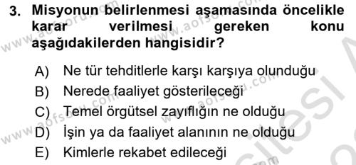 Perakende Yönetimi Dersi 2021 - 2022 Yılı (Vize) Ara Sınavı 3. Soru