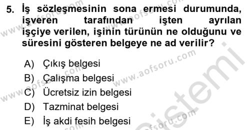 Perakende Yönetimi Dersi 2021 - 2022 Yılı (Final) Dönem Sonu Sınavı 5. Soru