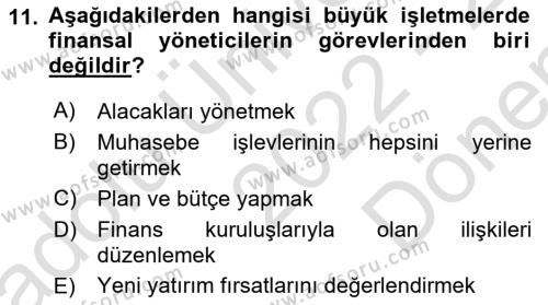 Perakende Yönetimi Dersi 2022 - 2023 Yılı (Final) Dönem Sonu Sınavı 11. Soru