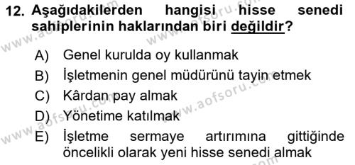 Perakende Yönetimi Dersi 2022 - 2023 Yılı (Final) Dönem Sonu Sınavı 12. Soru