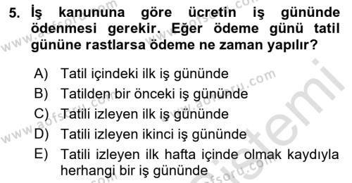 Perakende Yönetimi Dersi 2022 - 2023 Yılı (Final) Dönem Sonu Sınavı 5. Soru