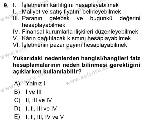 Perakende Yönetimi Dersi 2022 - 2023 Yılı (Final) Dönem Sonu Sınavı 9. Soru