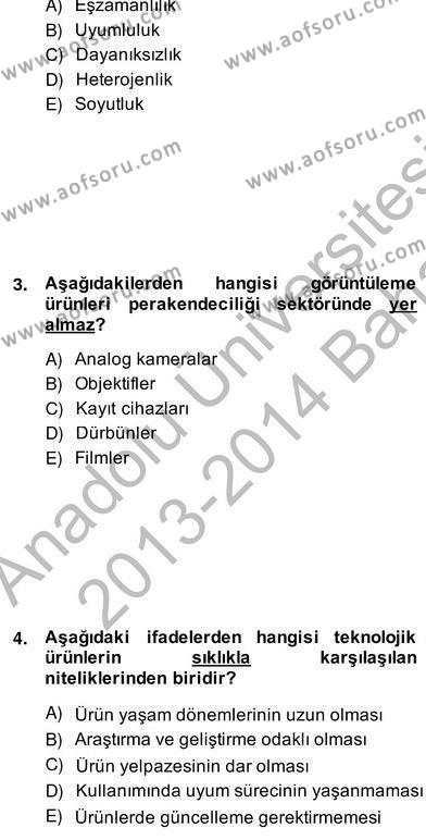 Perakendecilikte Ürün Yönetimi Dersi 2013 - 2014 Yılı (Vize) Ara Sınavı 9. Soru