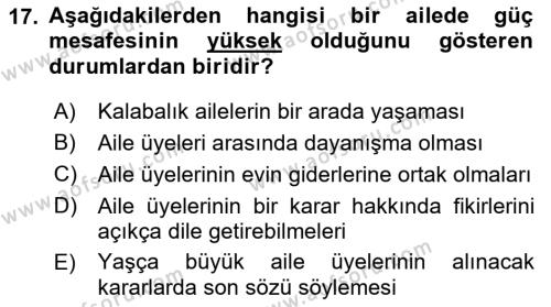 Psikoloji Dersi 2022 - 2023 Yılı Yaz Okulu Sınavı 17. Soru