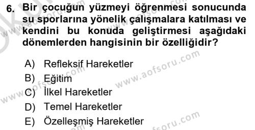 Eğitim Psikolojisi Dersi 2020 - 2021 Yılı Yaz Okulu Sınavı 6. Soru