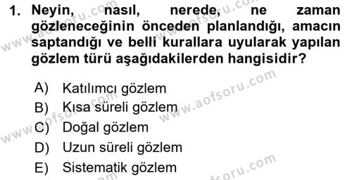 Eğitim Psikolojisi Dersi 2023 - 2024 Yılı (Vize) Ara Sınavı 1. Soru